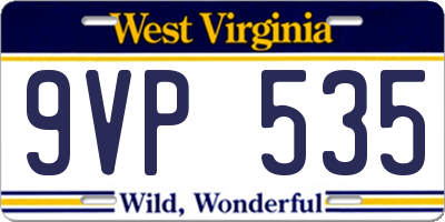 WV license plate 9VP535