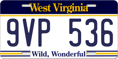 WV license plate 9VP536