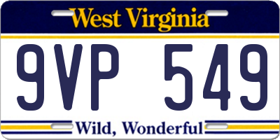 WV license plate 9VP549