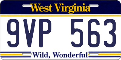 WV license plate 9VP563