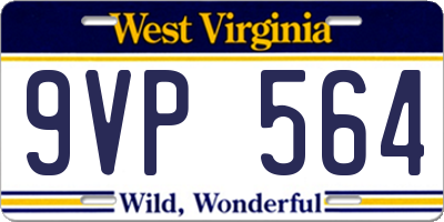 WV license plate 9VP564