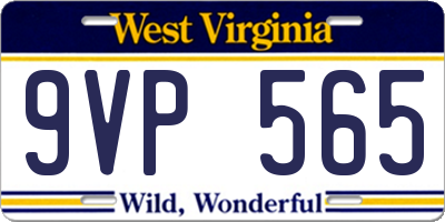 WV license plate 9VP565