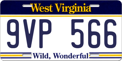 WV license plate 9VP566