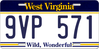 WV license plate 9VP571