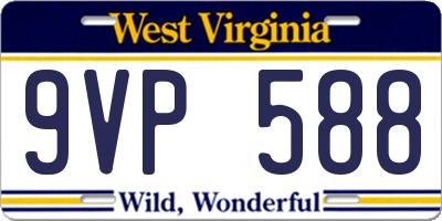 WV license plate 9VP588