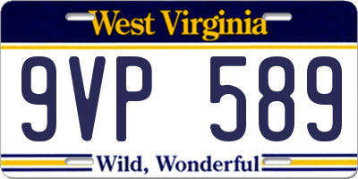 WV license plate 9VP589