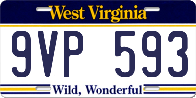 WV license plate 9VP593