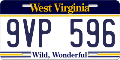 WV license plate 9VP596