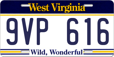 WV license plate 9VP616