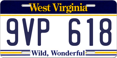 WV license plate 9VP618