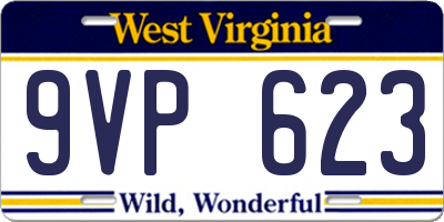 WV license plate 9VP623