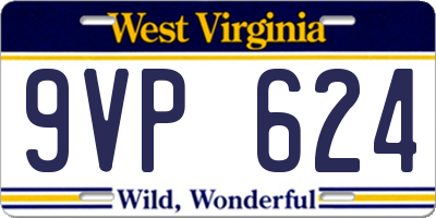 WV license plate 9VP624