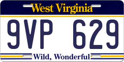 WV license plate 9VP629