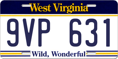 WV license plate 9VP631