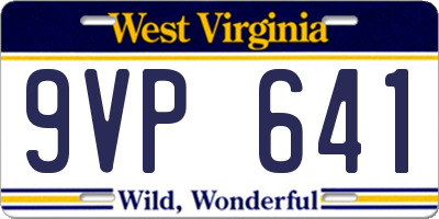 WV license plate 9VP641