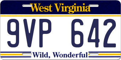 WV license plate 9VP642