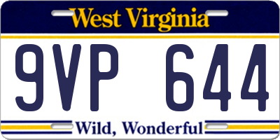 WV license plate 9VP644