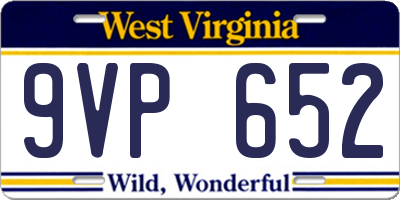 WV license plate 9VP652