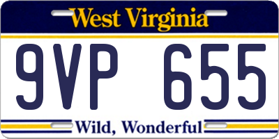 WV license plate 9VP655