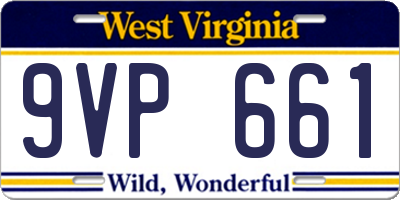 WV license plate 9VP661