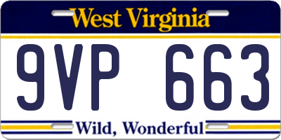 WV license plate 9VP663