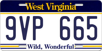 WV license plate 9VP665