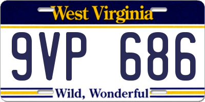 WV license plate 9VP686