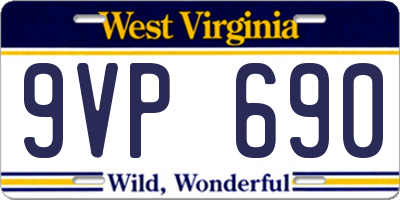 WV license plate 9VP690