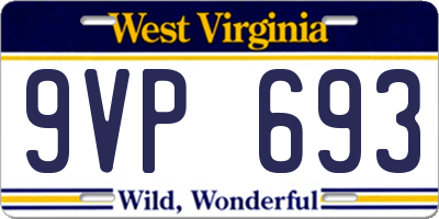 WV license plate 9VP693
