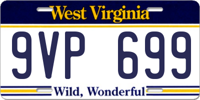 WV license plate 9VP699