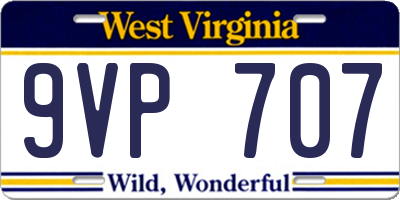 WV license plate 9VP707