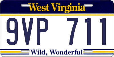 WV license plate 9VP711