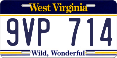 WV license plate 9VP714