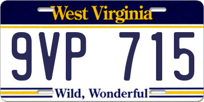 WV license plate 9VP715