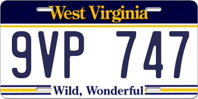 WV license plate 9VP747