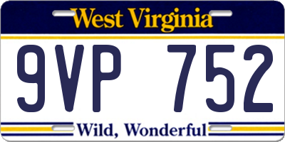 WV license plate 9VP752