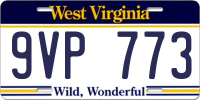 WV license plate 9VP773