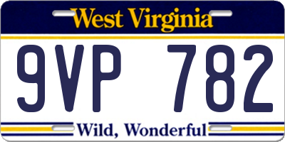 WV license plate 9VP782