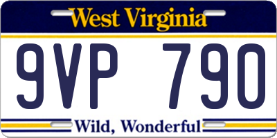 WV license plate 9VP790