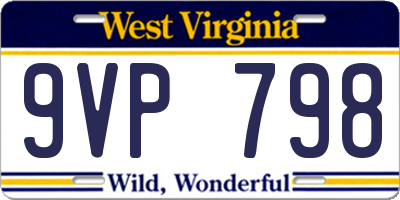 WV license plate 9VP798
