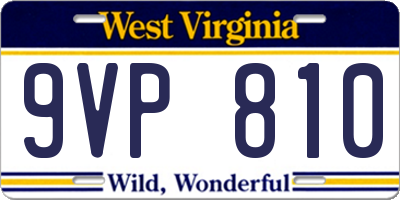 WV license plate 9VP810