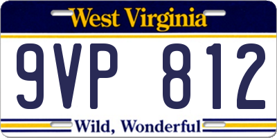 WV license plate 9VP812