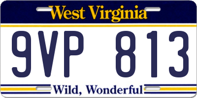 WV license plate 9VP813
