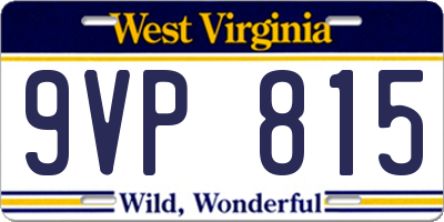 WV license plate 9VP815