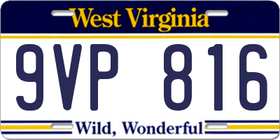 WV license plate 9VP816