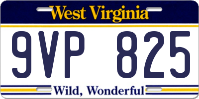 WV license plate 9VP825