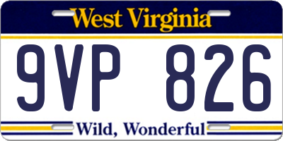 WV license plate 9VP826