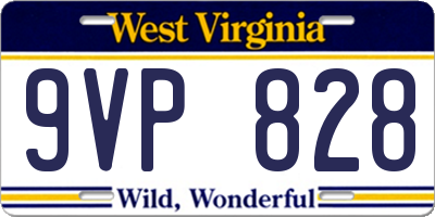 WV license plate 9VP828