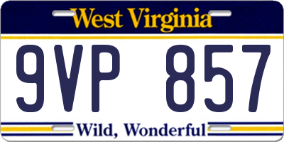 WV license plate 9VP857
