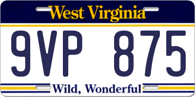 WV license plate 9VP875